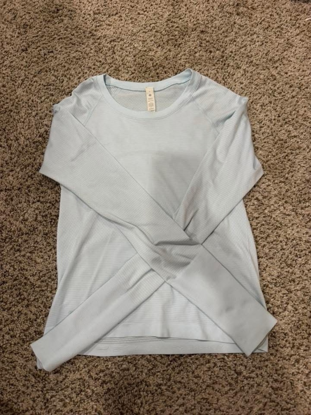 lululemon athletica Pale Blue Long Sleeve Crewneck Top